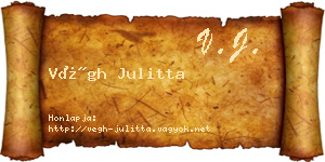 Végh Julitta névjegykártya